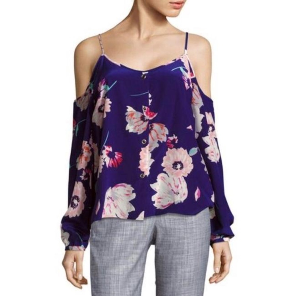 Yumi Kim Silk Cold Shoulder Blouse